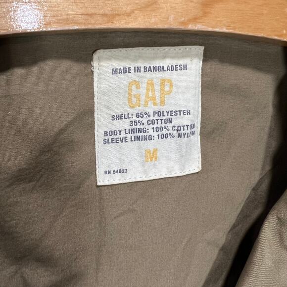 GAP Mens Khaki Bomber Jacket Medium Vintage Zip Up Casual Outerwear - Picture 4 of 7